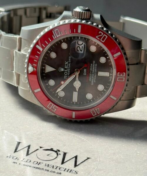 Submariner DIW Sandblasted VSF Best Edition RED Ceramic Bezel Carbon Dial on SS Bracelet VS3135 - Image 11