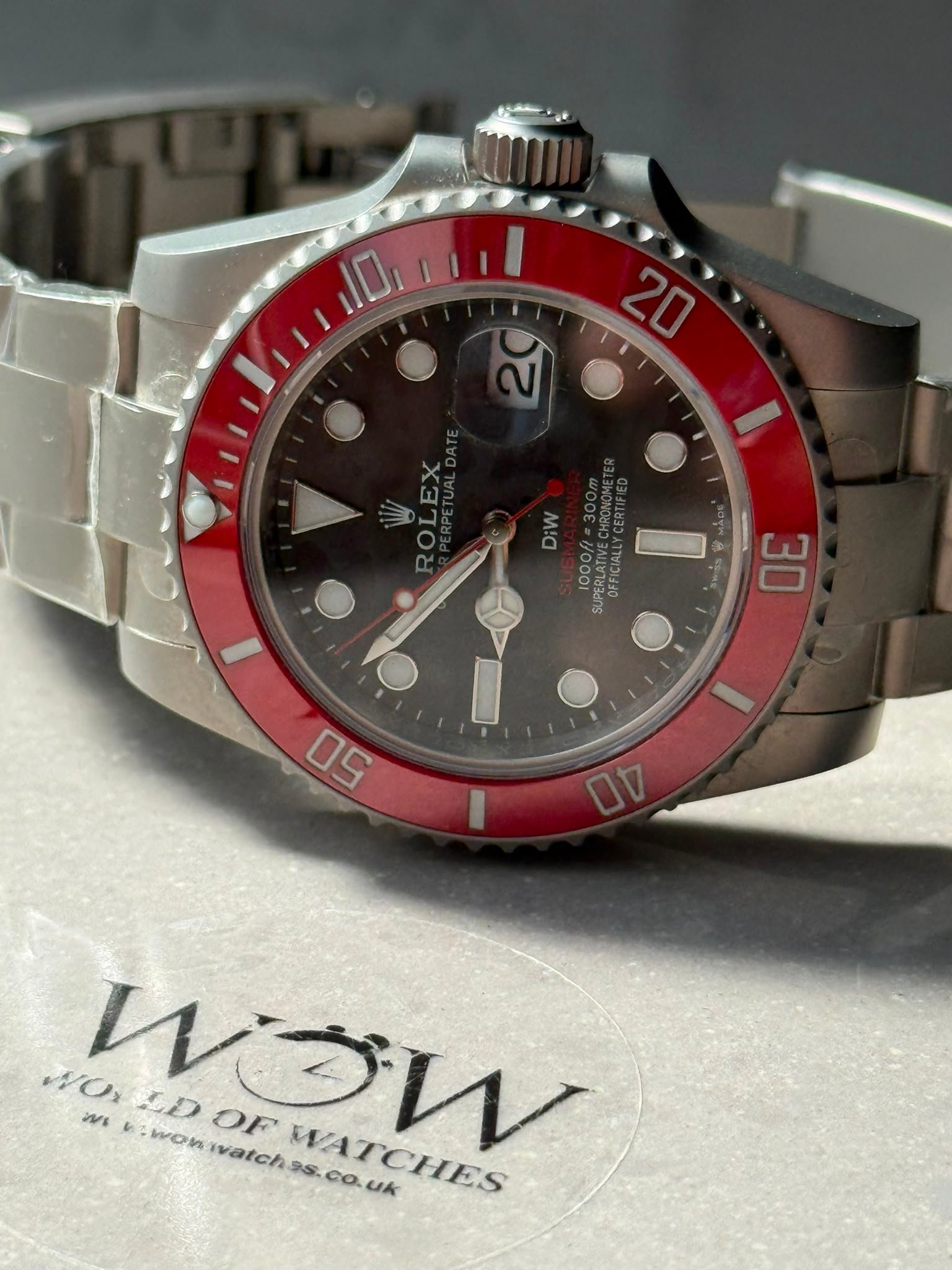 Submariner DIW Sandblasted VSF Best Edition RED Ceramic Bezel Carbon Dial on SS Bracelet VS3135 - Image 11