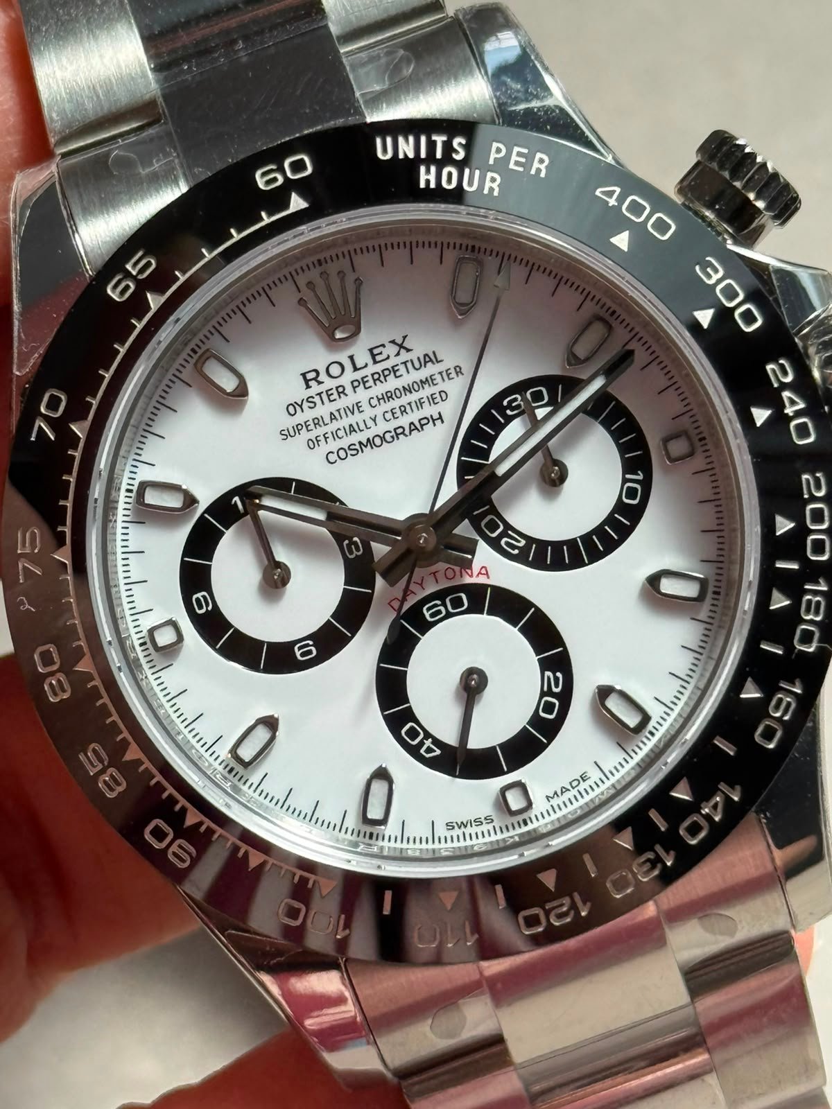 Daytona 116500 "PANDA" VSF Best Edition 904L Steel White Dial on SS Braclet VS4130 - Image 2