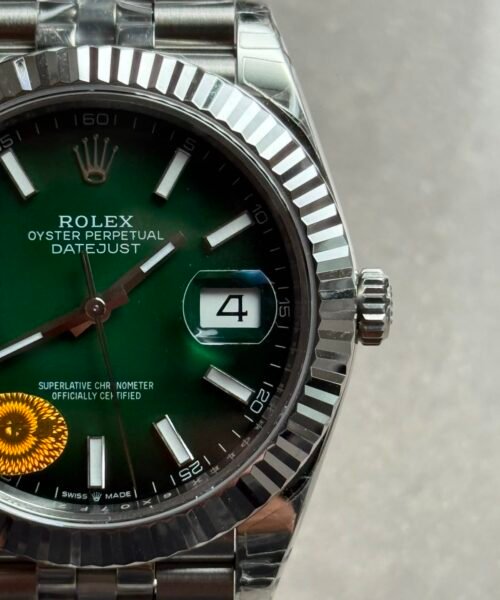 Datejust 41mm VSF Best Edition Fluted Bezel Ombre Green Dial on Jubilee Bracelet VS3235 V3 - Image 3