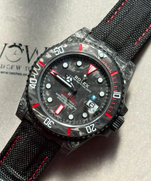 Submariner DIW Carbon VSF Best Edition Black/Red Dial on Black Nylon Strap VS3135 - Image 10