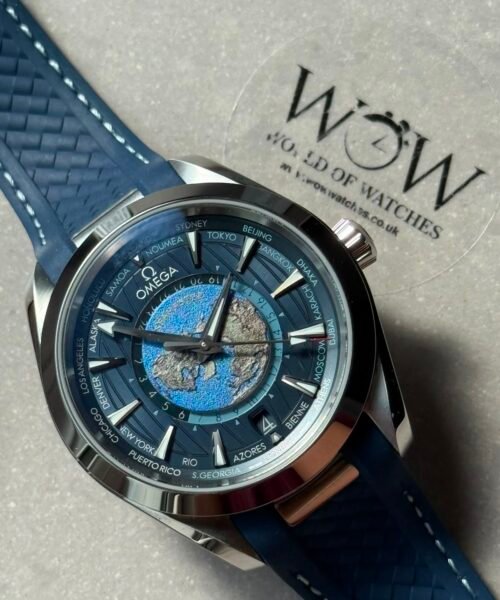 Seamaster Aqua Terra Worldtimer VSF Best Edition Blue Dial on Blue rubber strap A8938 - Image 11