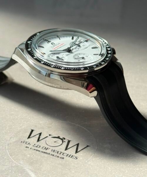 Speedmaster SS N1F Moonwatch Best Edition White Dial on Black Rubber Strap A3861 - Image 11