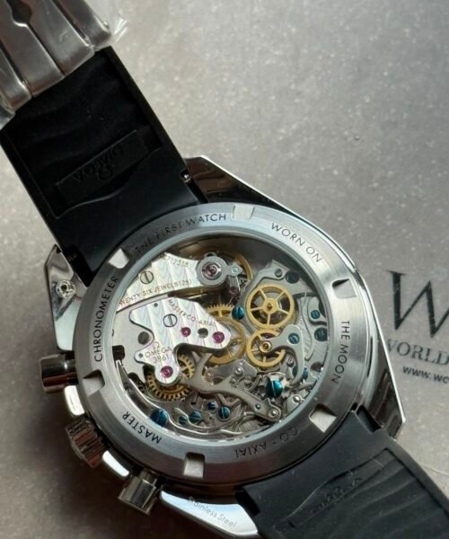 Speedmaster SS N1F Moonwatch Best Edition White Dial on Black Rubber Strap A3861 - Image 12
