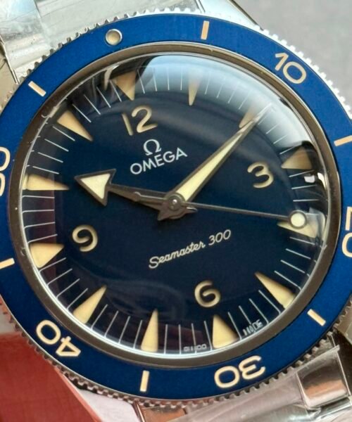 Seamaster 300 Heritage VSF Best Edition Blue Dial Brown Marker on SS Bracelet A8912 - Image 3