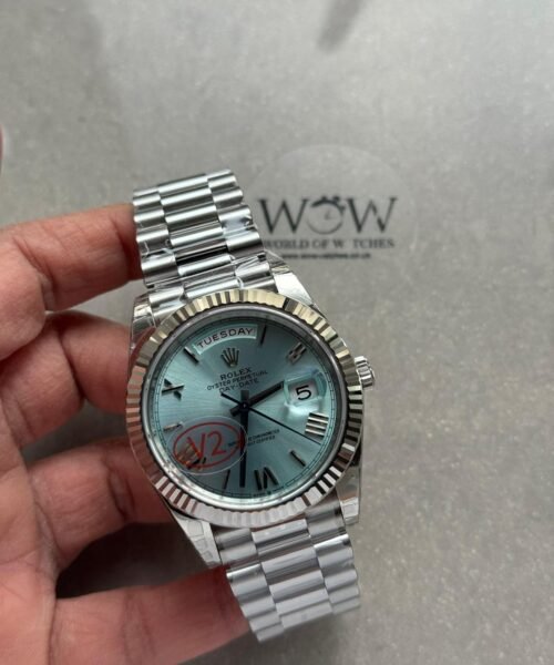 DayDate 40 228239 VSF Best Edition ice /sky blue Roman Dial on President Bracelet VS3255 V2 heavy weight - Image 3