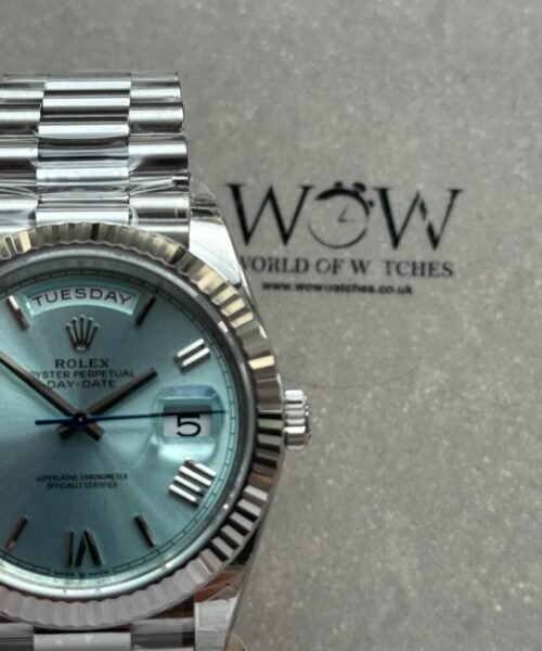 DayDate 40 228239 VSF Best Edition ice /sky blue Roman Dial on President Bracelet VS3255 V2 heavy weight - Image 8