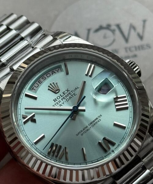 DayDate 40 228239 VSF Best Edition ice /sky blue Roman Dial on President Bracelet VS3255 V2 heavy weight - Image 9