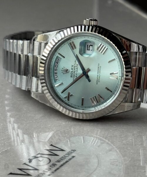 DayDate 40 228239 VSF Best Edition ice /sky blue Roman Dial on President Bracelet VS3255 V2 heavy weight - Image 10