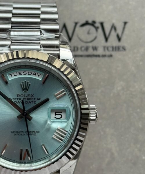 DayDate 40 228239 VSF Best Edition ice /sky blue Roman Dial on President Bracelet VS3255 V2 heavy weight - Image 11