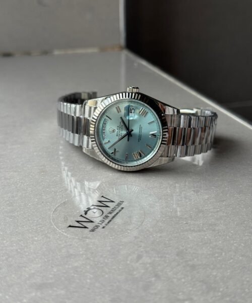 DayDate 40 228239 VSF Best Edition ice /sky blue Roman Dial on President Bracelet VS3255 V2 heavy weight - Image 13