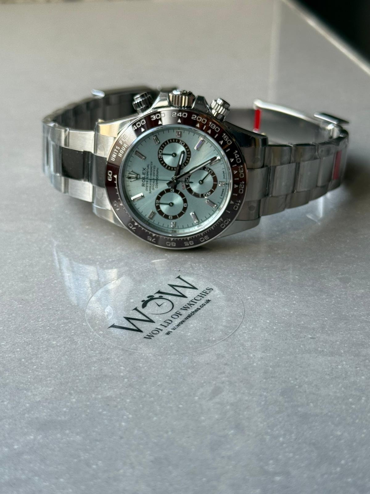Daytona 60th Anniversary 126506 Ice Blue diamond hour markers Dial Brown Ceramic Bezel Tungsten Weighted VSF Best Edition on SS Bracelet VS4131 V3 - Image 11