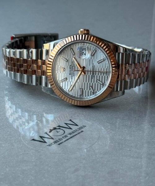 DateJust 41 126331 904L SS VSF Best Edition white silver motif textured Dial on Jubilee Bracelet VS3235 - Image 2