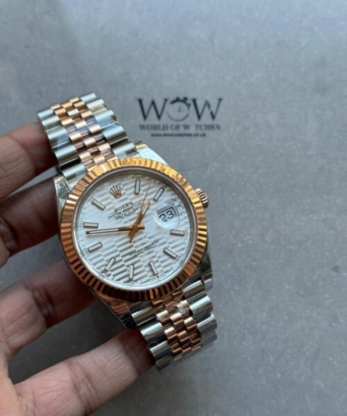 DateJust 41 126331 904L SS VSF Best Edition white silver motif textured Dial on Jubilee Bracelet VS3235
