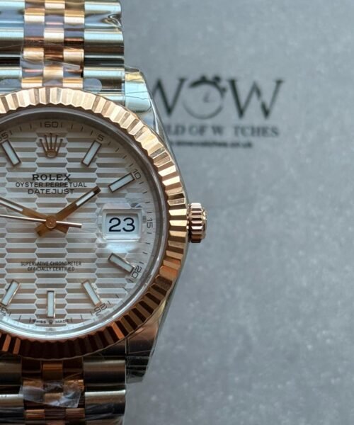DateJust 41 126331 904L SS VSF Best Edition white silver motif textured Dial on Jubilee Bracelet VS3235 - Image 7