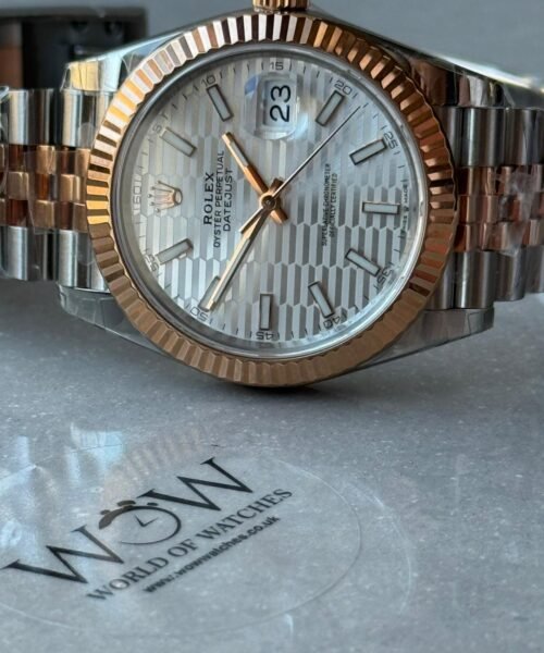 DateJust 41 126331 904L SS VSF Best Edition white silver motif textured Dial on Jubilee Bracelet VS3235 - Image 11