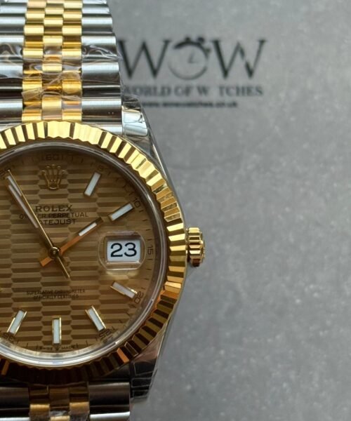 DateJust 41 126331 904L SS VSF Best Edition Yellow gold motif textured Dial on Jubilee Bracelet VS3235 - Image 8