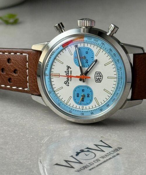 Top Time B01 Deus 41mm Cream Dial 316L SS BLS Factory Best Edition on Brown Leather Strap A7750 - Image 8