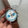 Top Time B01 Deus 41mm Cream Dial 316L SS BLS Factory Best Edition on Brown Leather Strap A7750