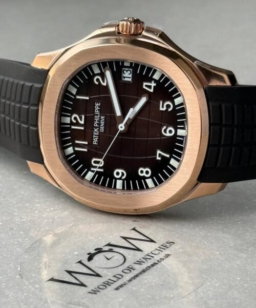 Aquanaut 5168G 42mm SS DDF Best Edition Brown Dial on Black Rubber Strap DD330 (Weighted) - Image 3