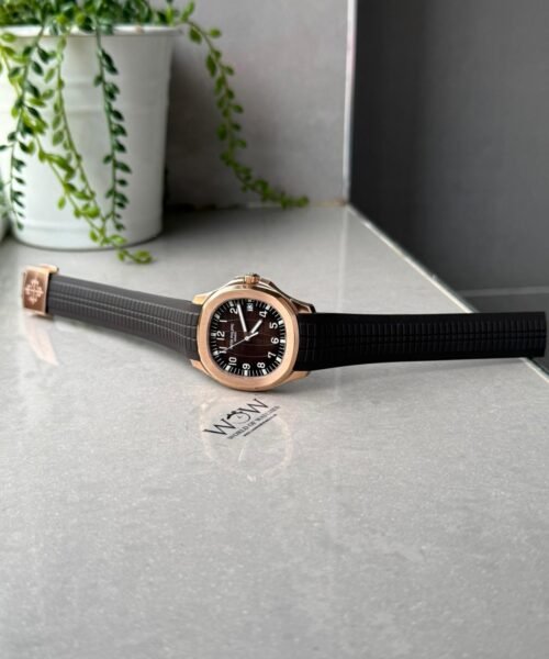 Aquanaut 5168G 42mm SS DDF Best Edition Brown Dial on Black Rubber Strap DD330 (Weighted) - Image 9