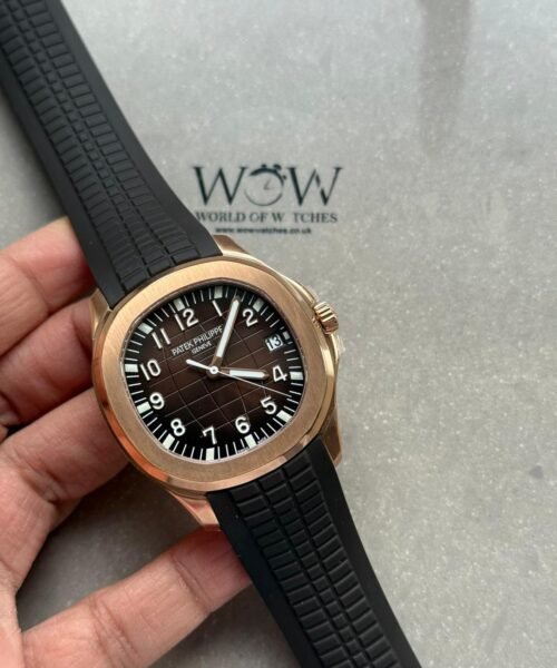 Aquanaut 5168G 42mm SS DDF Best Edition Brown Dial on Black Rubber Strap DD330 (Weighted) - Image 11