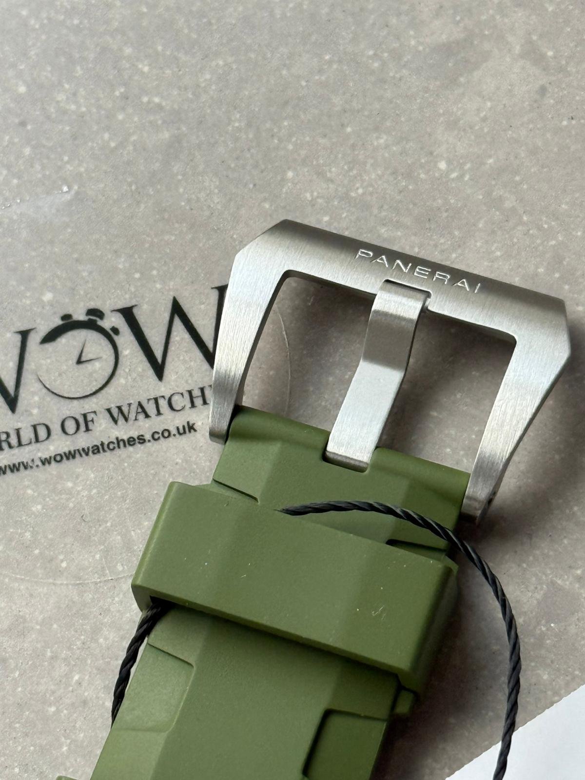 PAM1226 Submersible QuarantaQuattro Bianco 44mm White Dial 316L SS VSF Best Edition on Green Rubber Strap P900 1226 - Image 10