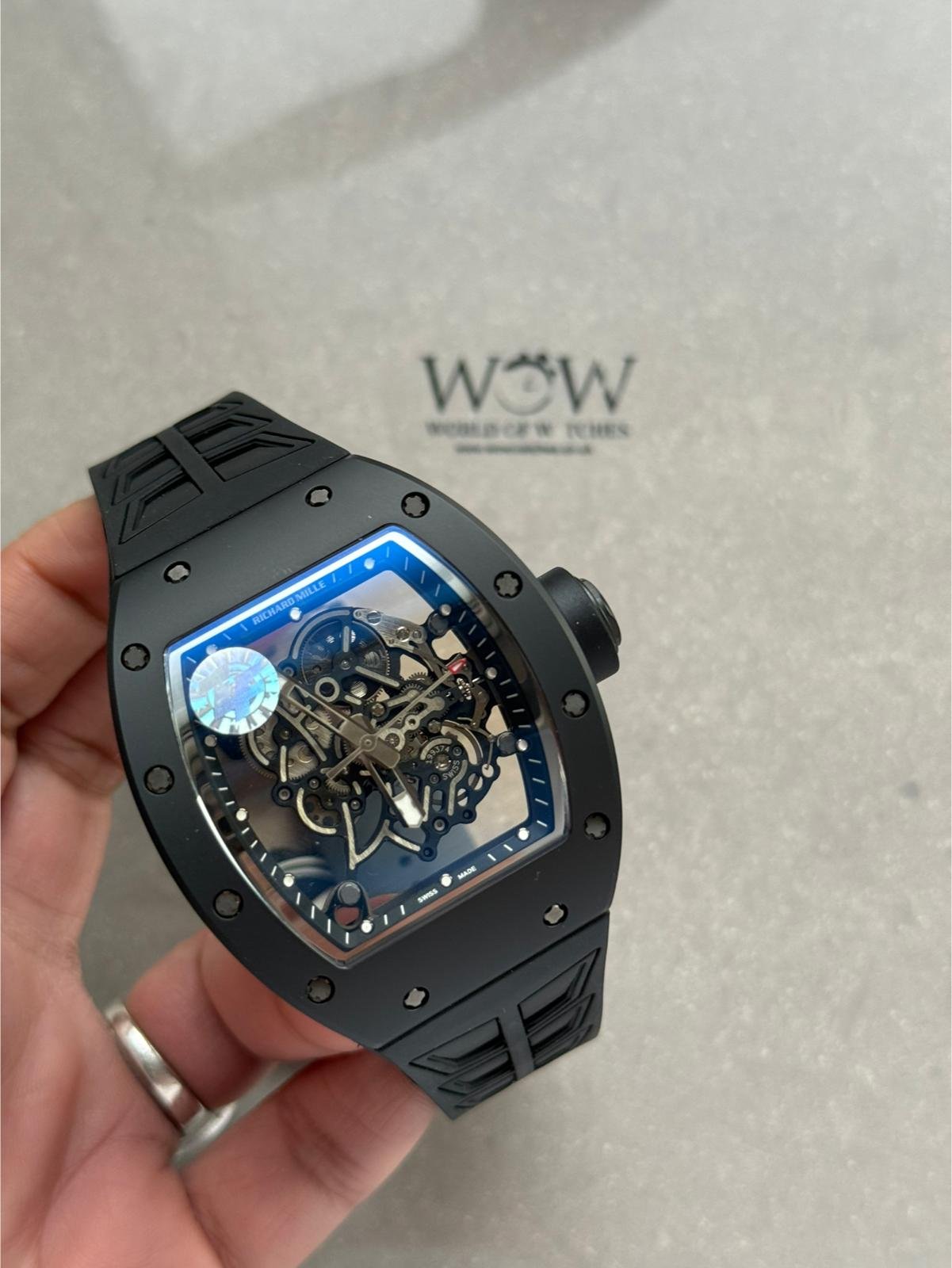 RM055 Bubba Watson (Asia exclusive) NTPT/Ti ZF Best Edition Black Bezel Black Crown on Rubber Strap RMUL2