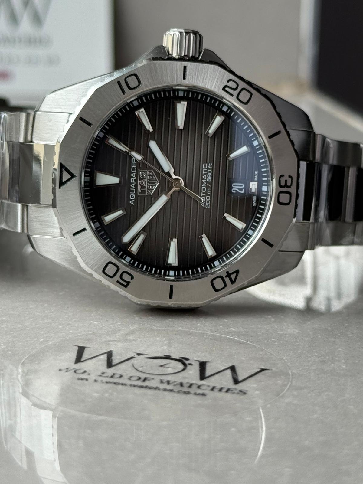 TAG Heuer Aquaracer Professional 200 Date 40mm Calibre 5 Automatic Steel Black/Grey Sunray Dial WBP2110.BA0627 - Image 9