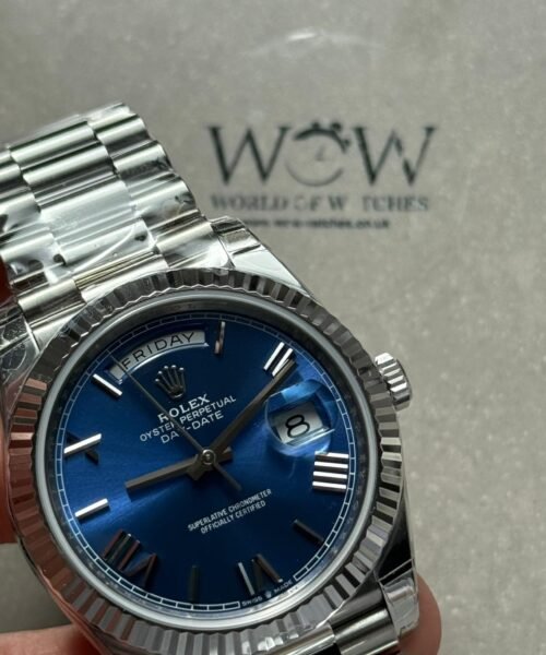 Day-Date 40mm 228239 RC Factory Best Edition Fluted Bezel Blue Sunburst Dial on President Bracelet A2836 (Tungsten Heavy Version) - Image 2