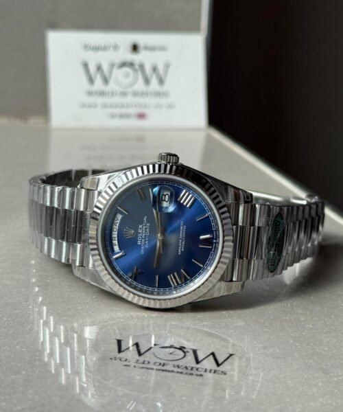 Day-Date 40mm 228239 RC Factory Best Edition Fluted Bezel Blue Sunburst Dial on President Bracelet A2836 (Tungsten Heavy Version) - Image 9