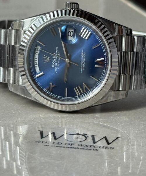Day-Date 40mm 228239 RC Factory Best Edition Fluted Bezel Blue Sunburst Dial on President Bracelet A2836 (Tungsten Heavy Version) - Image 7