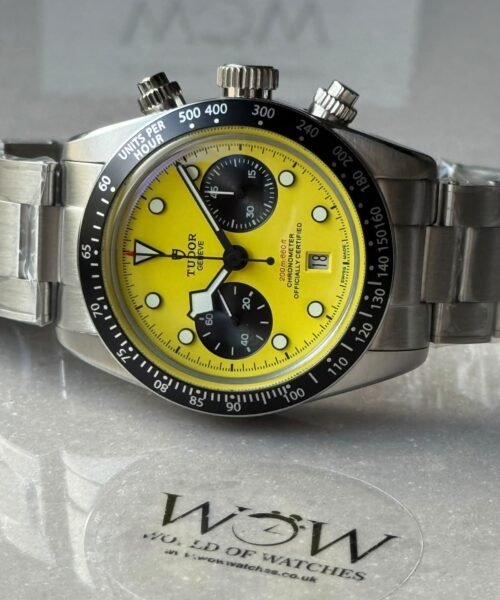 Black Bay Chrono 39mm M79310N "Bumblebee" BLF Best Edition Yellow Dial on SS Bracelet A7750 - Image 4