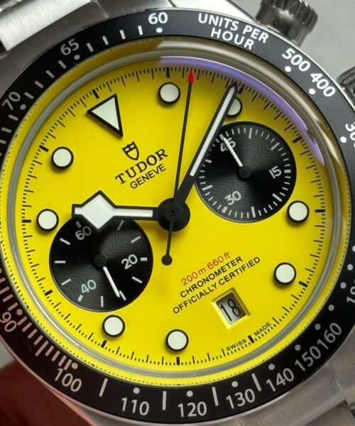 Black Bay Chrono 39mm M79310N "Bumblebee" BLF Best Edition Yellow Dial on SS Bracelet A7750 - Image 10