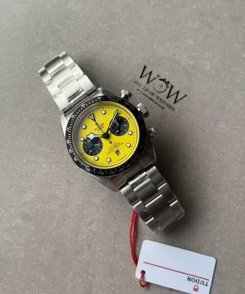 Black Bay Chrono 39mm M79310N "Bumblebee" BLF Best Edition Yellow Dial on SS Bracelet A7750 - Image 11