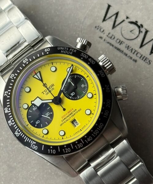 Black Bay Chrono 39mm M79310N "Bumblebee" BLF Best Edition Yellow Dial on SS Bracelet A7750 - Image 12
