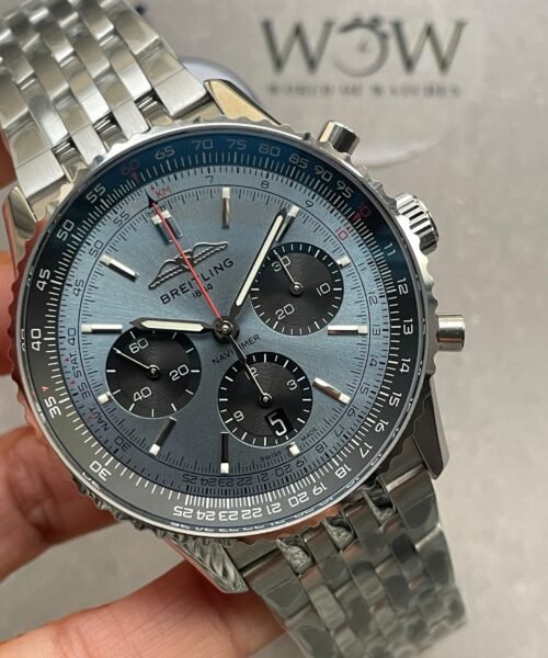 Navitimer 01 SS Ice Blue Dial on Steel Strap A7750 BLS Factory - Image 2