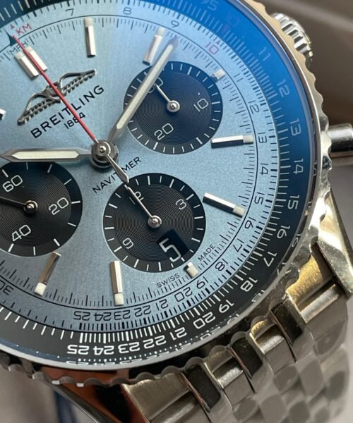 Navitimer 01 SS Ice Blue Dial on Steel Strap A7750 BLS Factory - Image 4