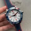 Seamaster Planet Ocean 600M 43.5mm 36th America's Cup Limited Edition VS Factory Best Edition Blue Ceramic Bezel White Dial on Blue Rubber Strap VSF890