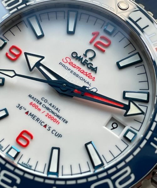 Seamaster Planet Ocean 600M 43.5mm 36th America's Cup Limited Edition VS Factory Best Edition Blue Ceramic Bezel White Dial on Blue Rubber Strap VSF890 - Image 4