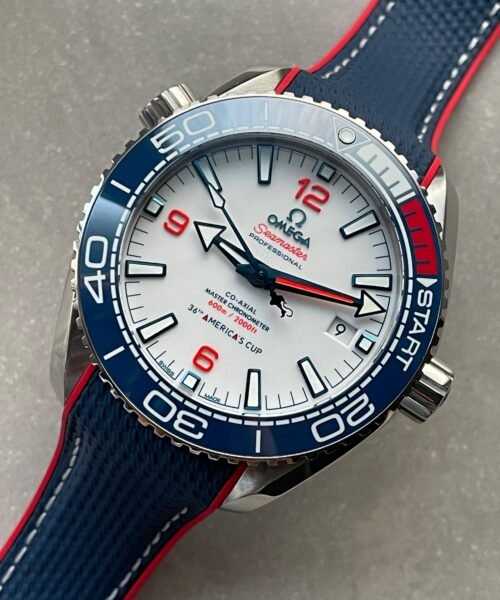 Seamaster Planet Ocean 600M 43.5mm 36th America's Cup Limited Edition VS Factory Best Edition Blue Ceramic Bezel White Dial on Blue Rubber Strap VSF890 - Image 2