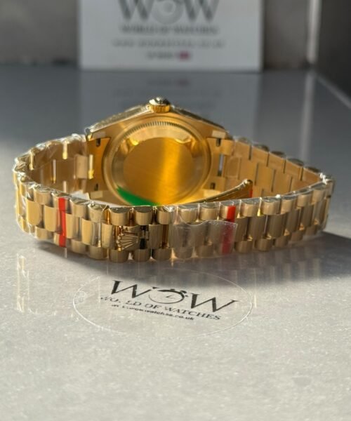 Datejust 31mm RG WF Factory Best Edition Diamond Bezel White Mother-of-Pearl MOP Dial on Yellow Gold President Bracelet A2671 - Image 12