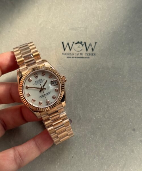 Datejust 31mm RG WF Factory Best Edition White Mother-of-Pearl MOP Dial on Rose Gold President Bracelet A2671