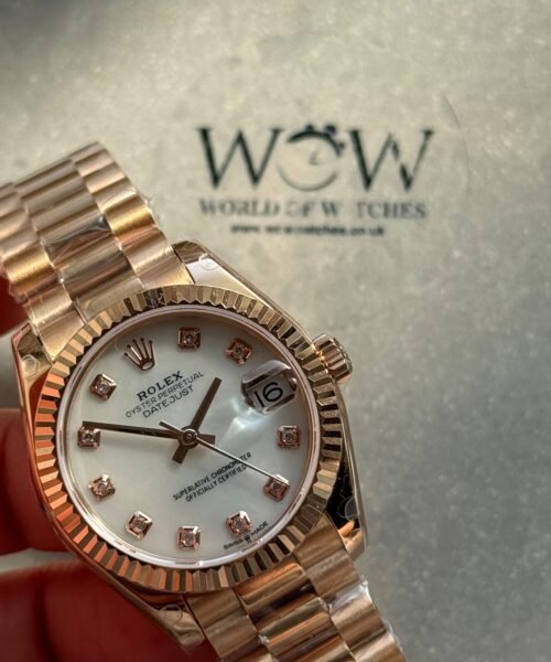 Datejust 31mm RG WF Factory Best Edition White Mother-of-Pearl MOP Dial on Rose Gold President Bracelet A2671 - Image 4